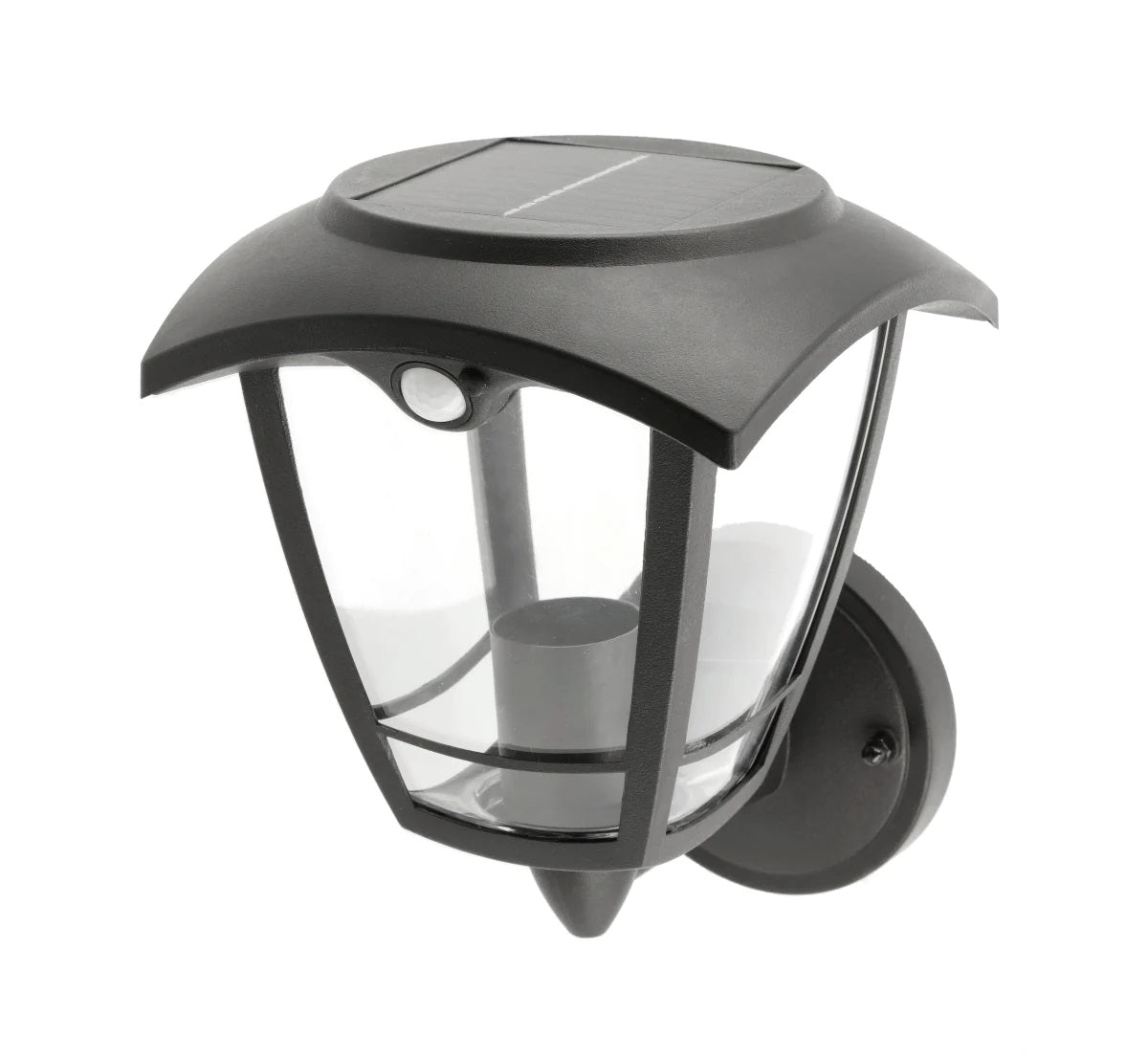 CGC LARA Black Solar Outdoor Wall Lantern PIR Motion Sensor Traditional Filament LED