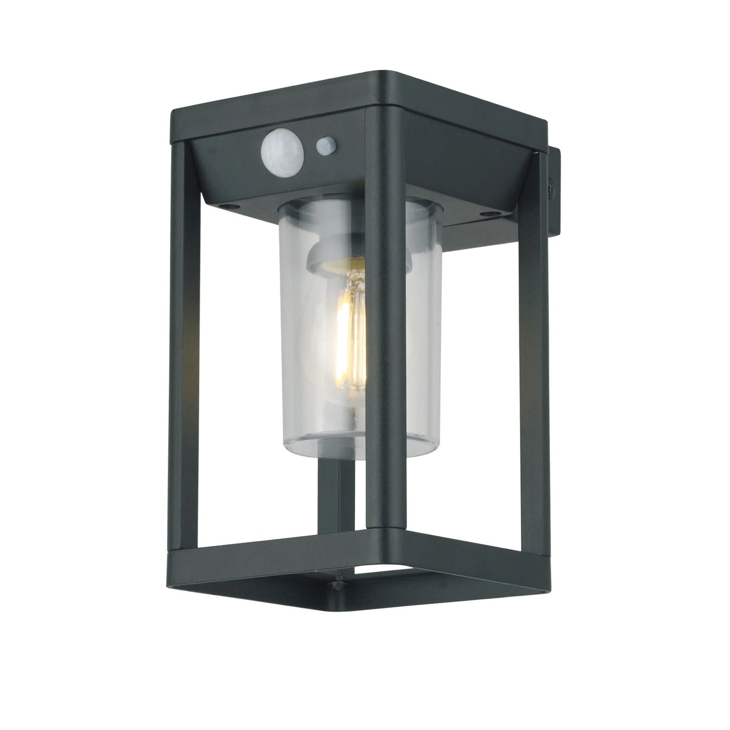 CGC MASE Anthracite Grey Solar Outdoor Wall Light Lantern Motion Sensor IP54