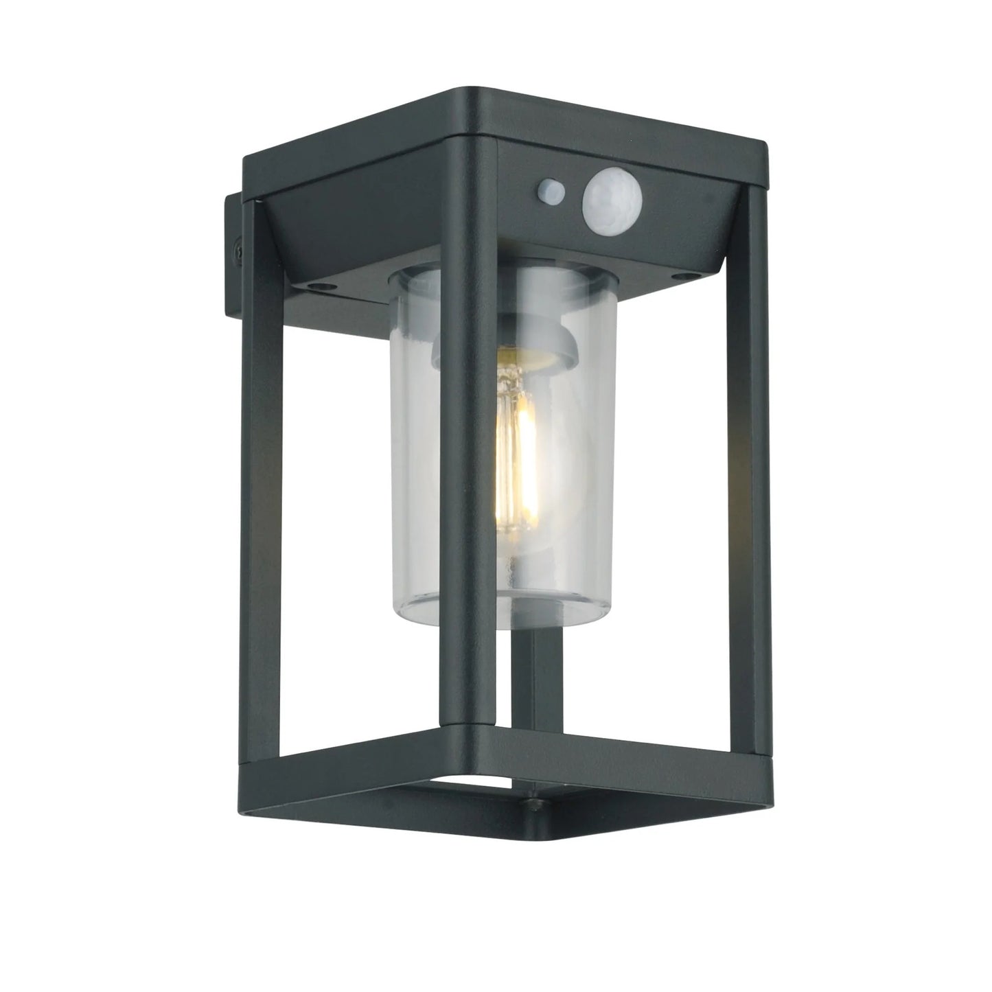 CGC MASE Anthracite Grey Solar Outdoor Wall Light Lantern Motion Sensor IP54