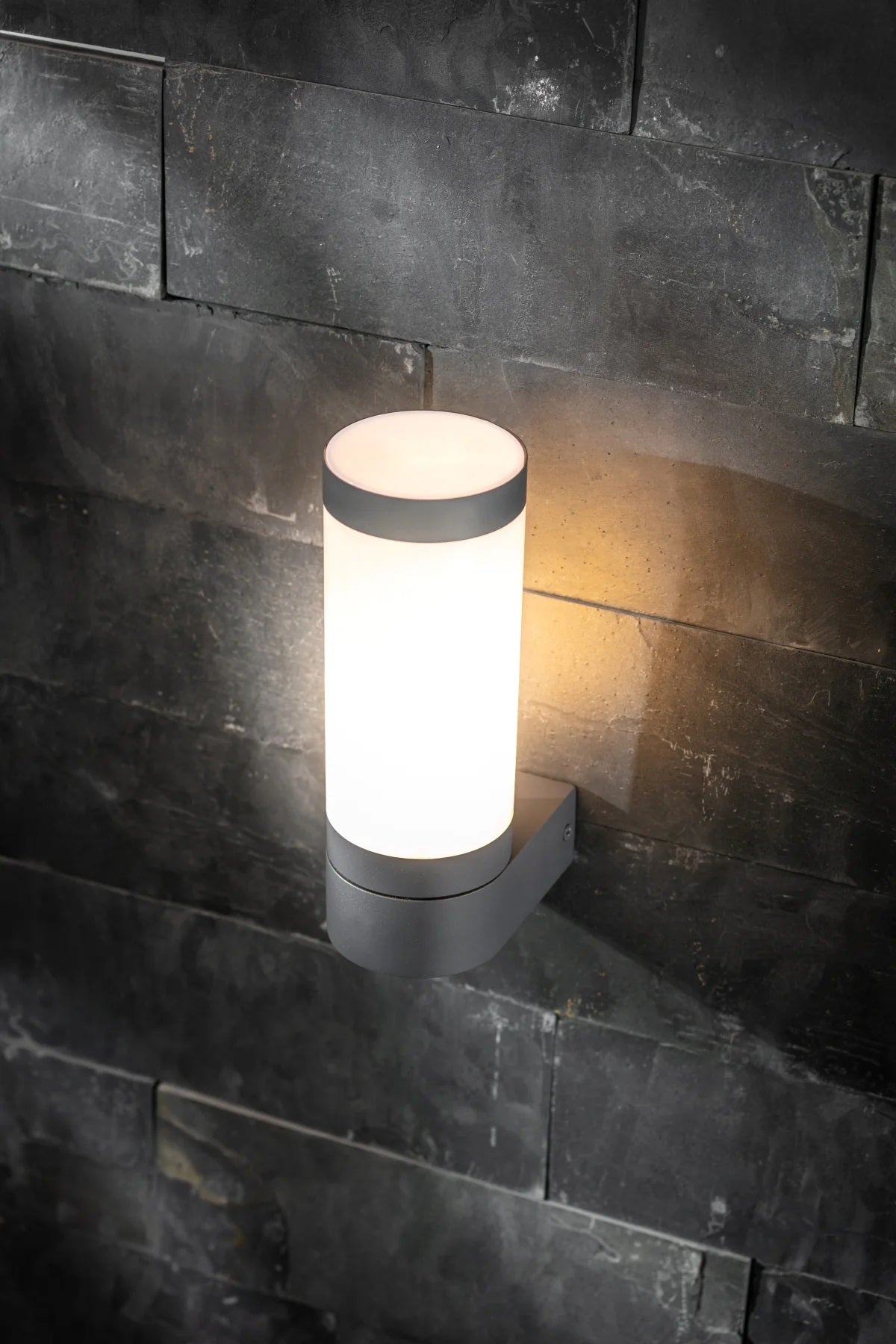 CGC ROME Anthracite Dark Grey E27 Outdoor Wall Light Opal Diffuser IP44