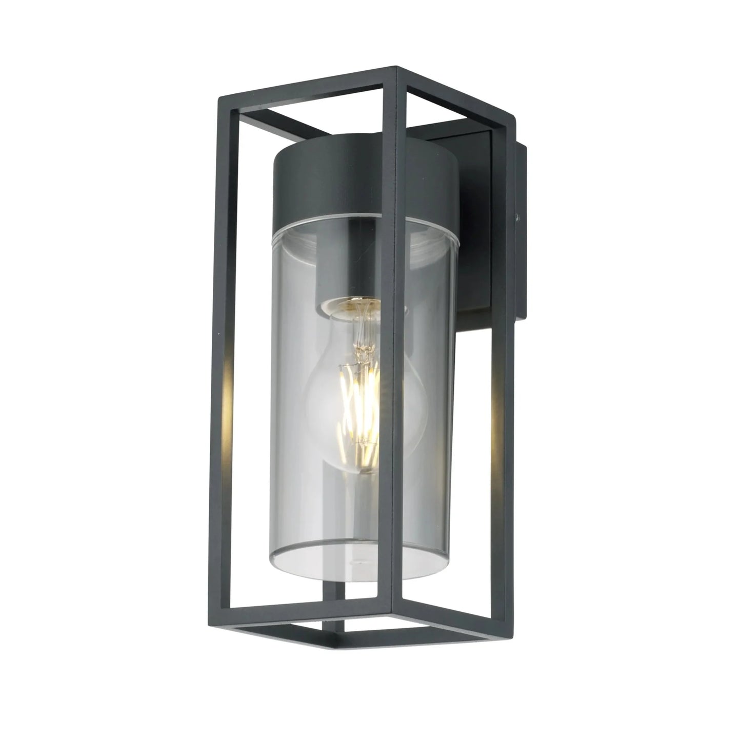 CGC ZOEY Anthracite Dark Grey E27 Outdoor Wall Light Clear Diffuser IP54