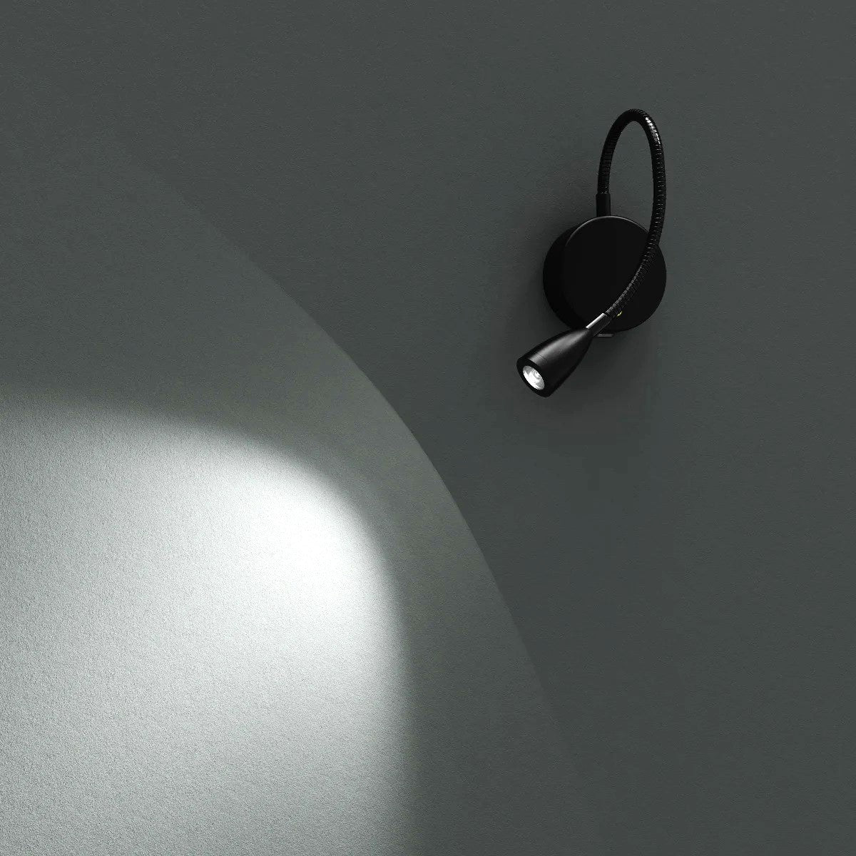 CGC MATILDA Black Adjustable Flexible Neck LED Rechargeable Magnetic USB Reading Bedside Wall Light