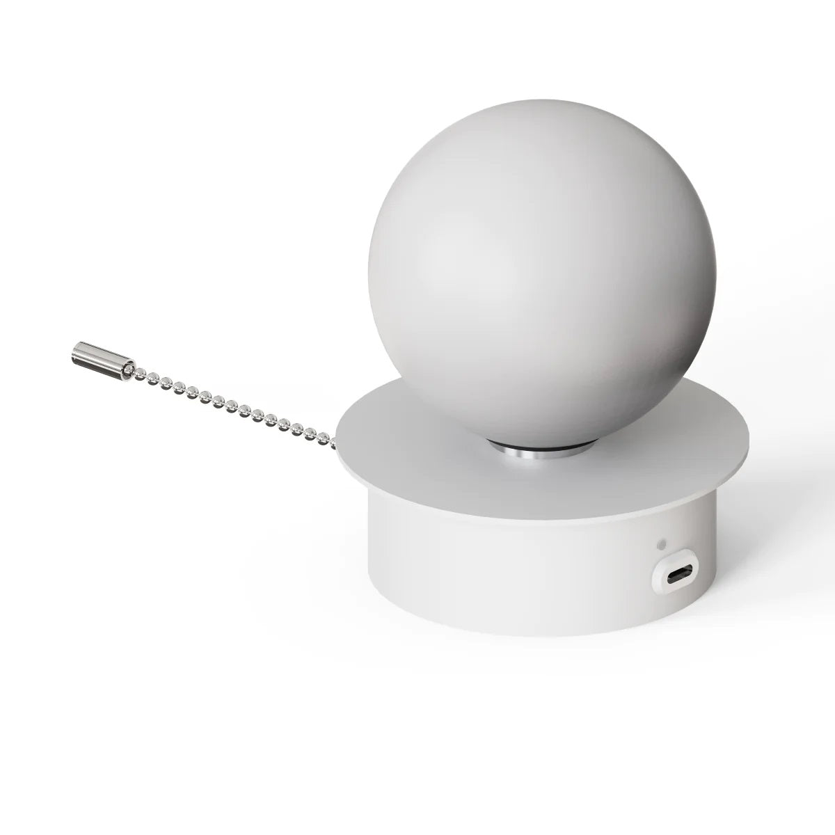 CGC MACIE White & White Opal Globe LED Rechargeable Magnetic USB Reading Bedside Wall Light Pull Cord Switch