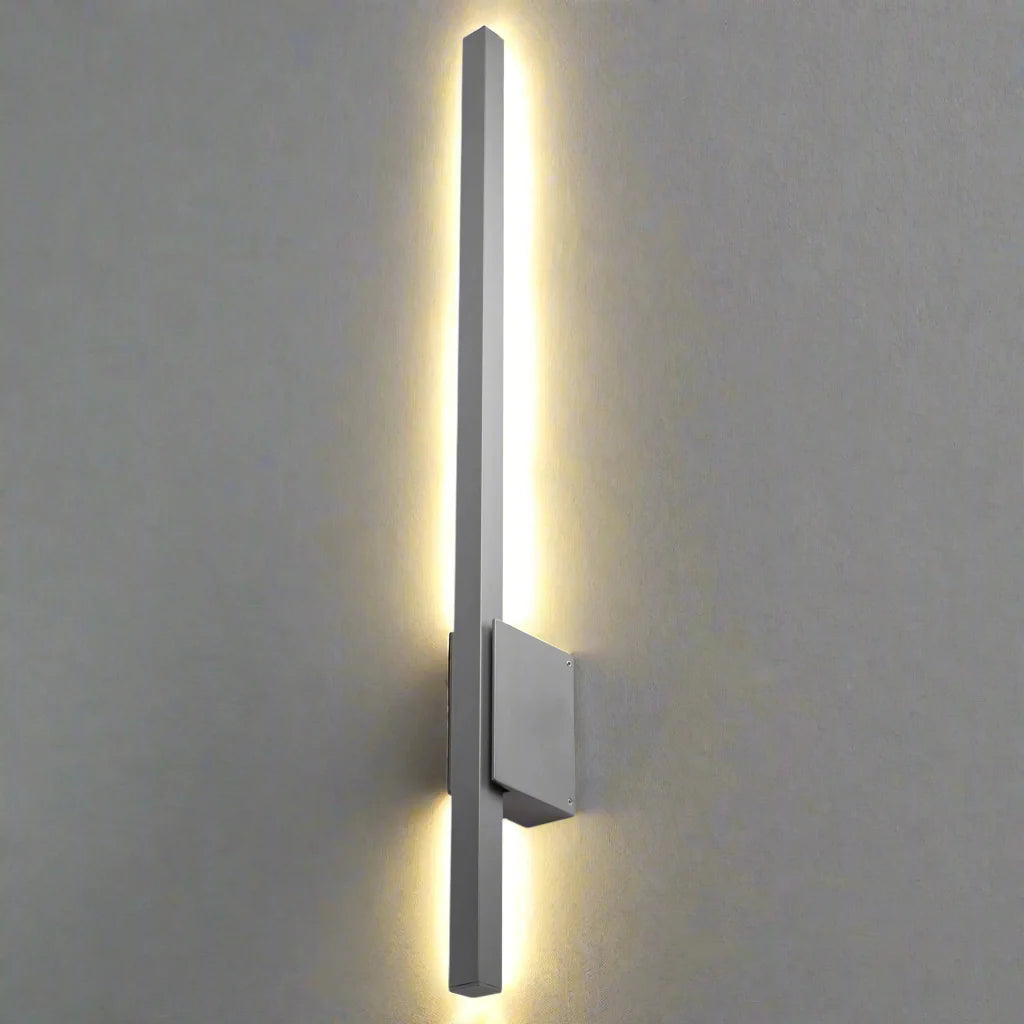 CGC ISLA Anthracite Dark Grey Long Slim LED Outdoor Indoor Wall Light 3000k Warm White 12W IP54