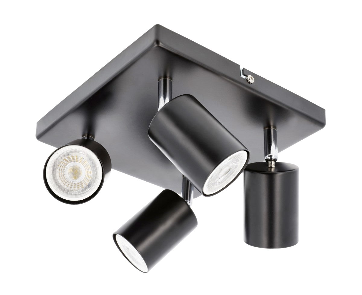 JACK - CGC Square Black Four Head GU10 Ceiling Spot Light