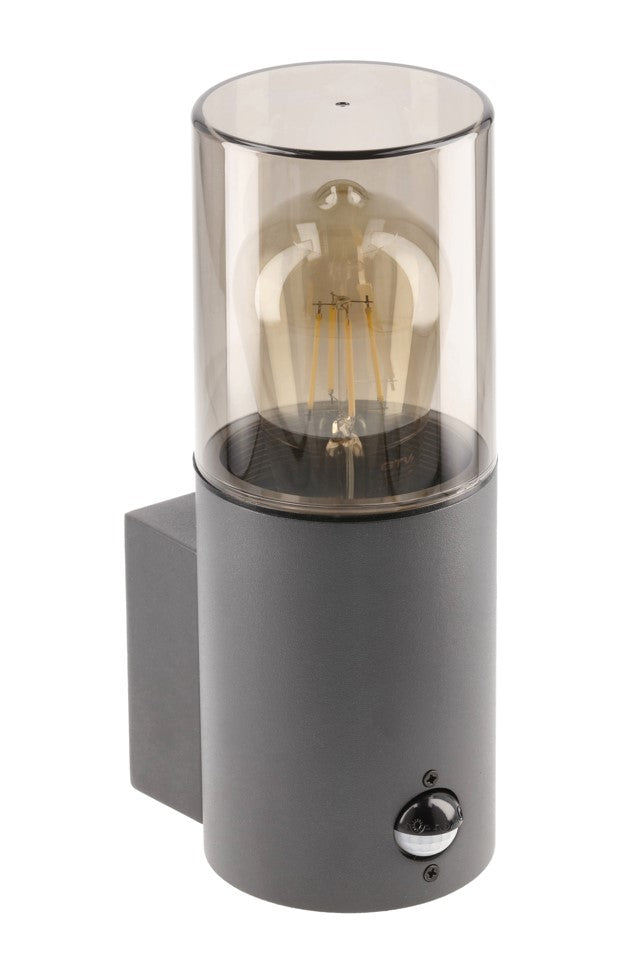 CGC Bluebell Dark Grey Cylinder Wall Light with PIR Motion Sensor