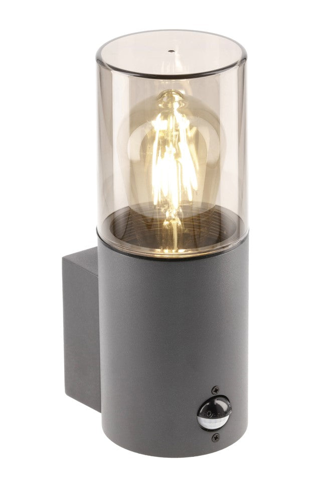 CGC Bluebell Dark Grey Cylinder Wall Light with PIR Motion Sensor