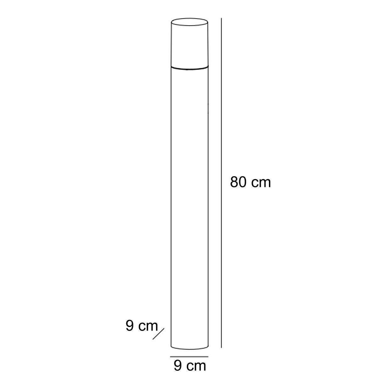 CGC Bluebell Black Outdoor Tall 80cm Post Light With Smoky Diffuser