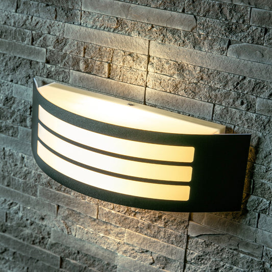 STRIKER - Black Curved Arc Outdoor Wall Light