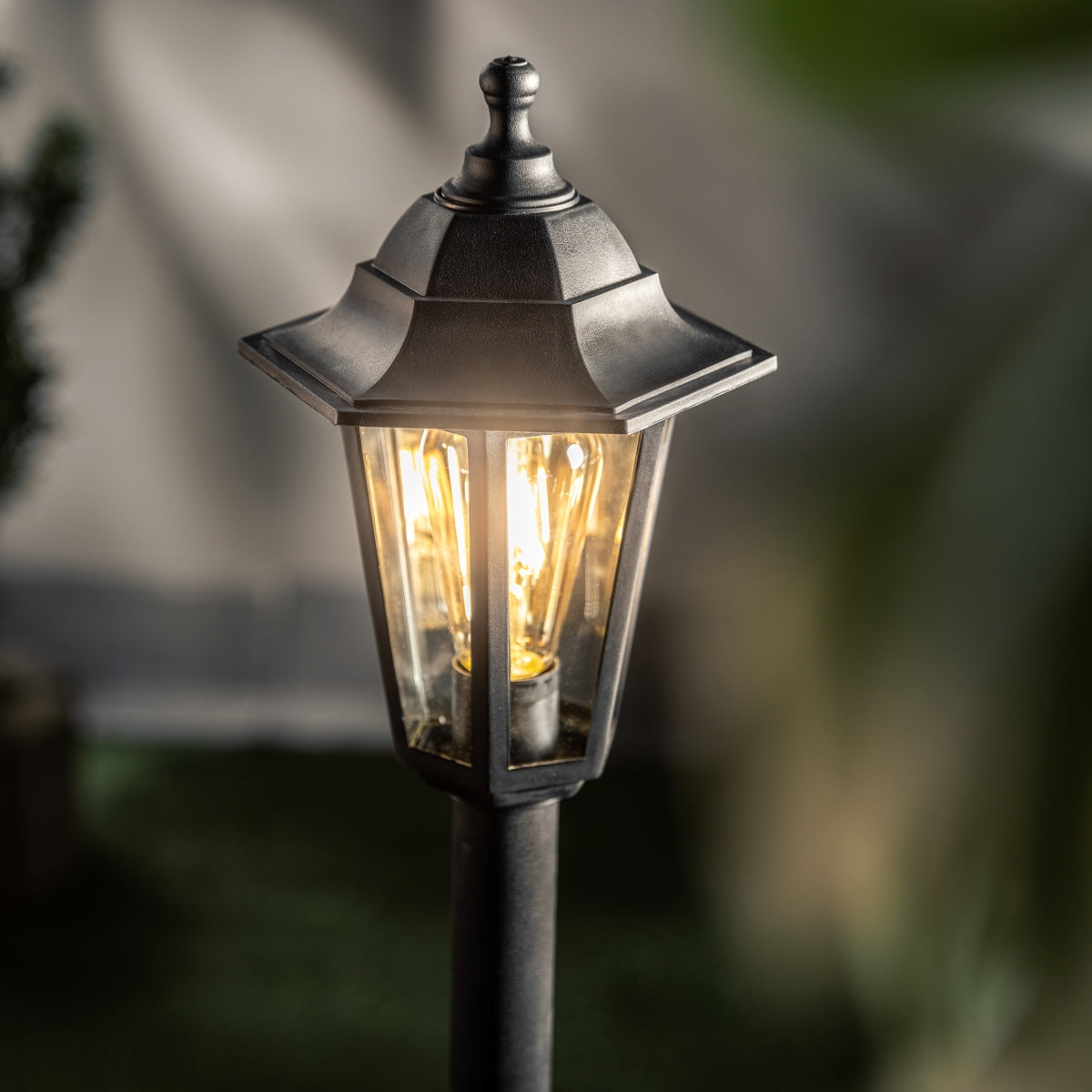 YASMIN - CGC Black Outdoor Traditional Lantern Style Tall Post Light