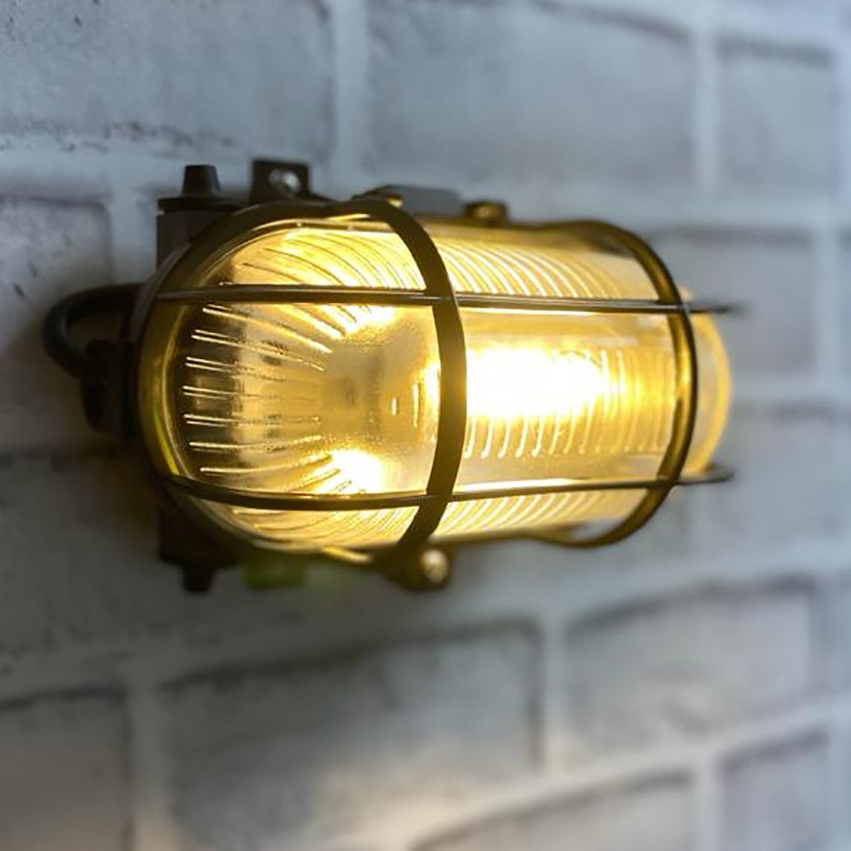 Our industrial style caged outdoor cage light is made from a high-quality polycarbonate body which is weather and rust proof and is complete with a prismatic glass diffuser and protective cage.