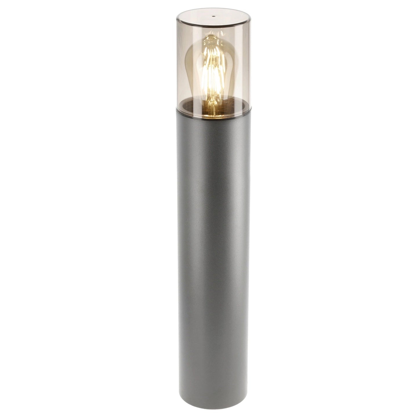 Dark Grey Medium Post Light with Smoky Diffuser - BLUEBELL