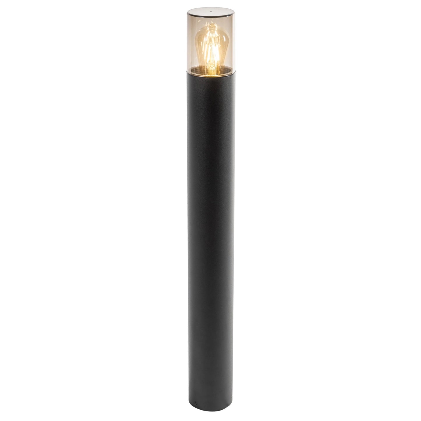 CGC Bluebell Black Outdoor Tall 80cm Post Light With Smoky Diffuser