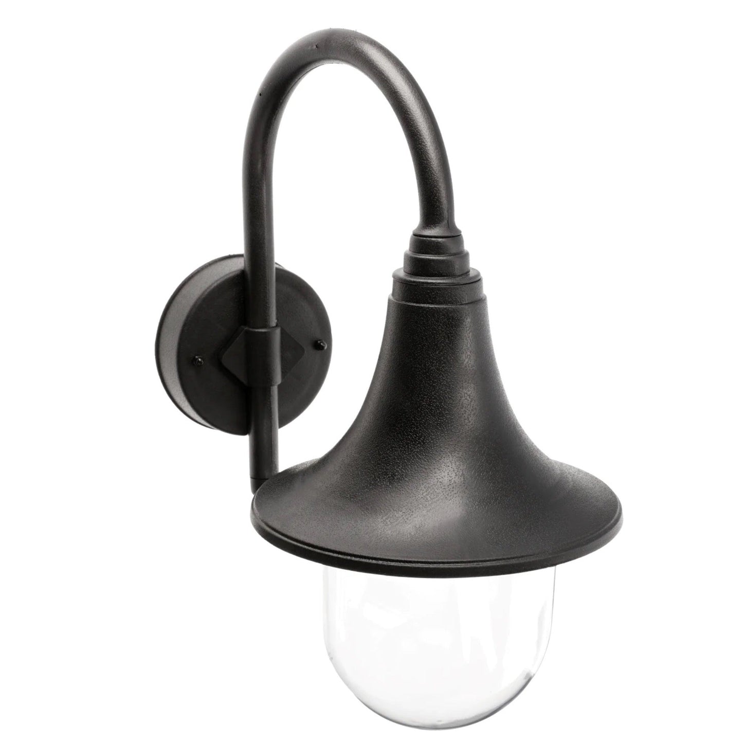 DINAH - CGC Black Traditional Curved Hooked Outdoor Wall Lantern