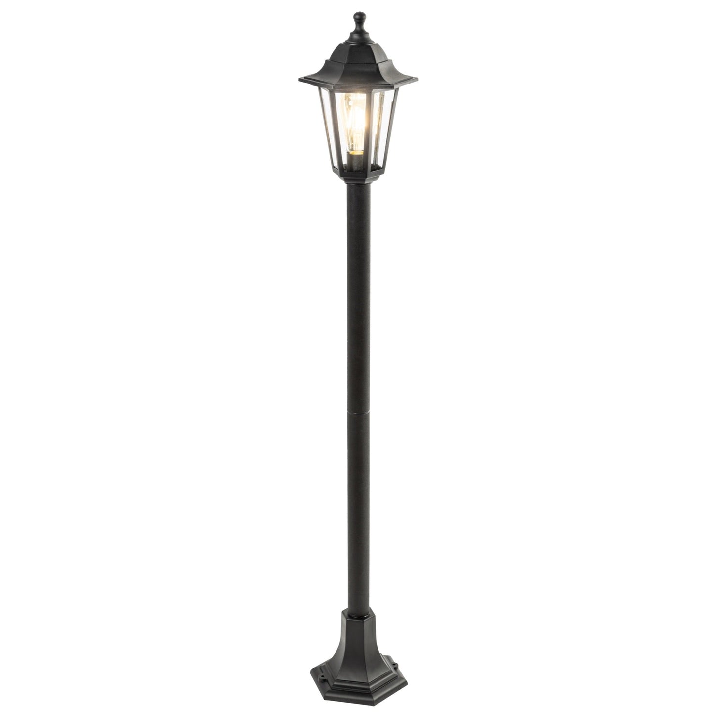 YASMIN - CGC Black Outdoor Traditional Lantern Style Tall Post Light