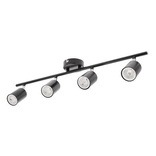 JACK - CGC Black Four Head GU10 Ceiling Spot Bar Light