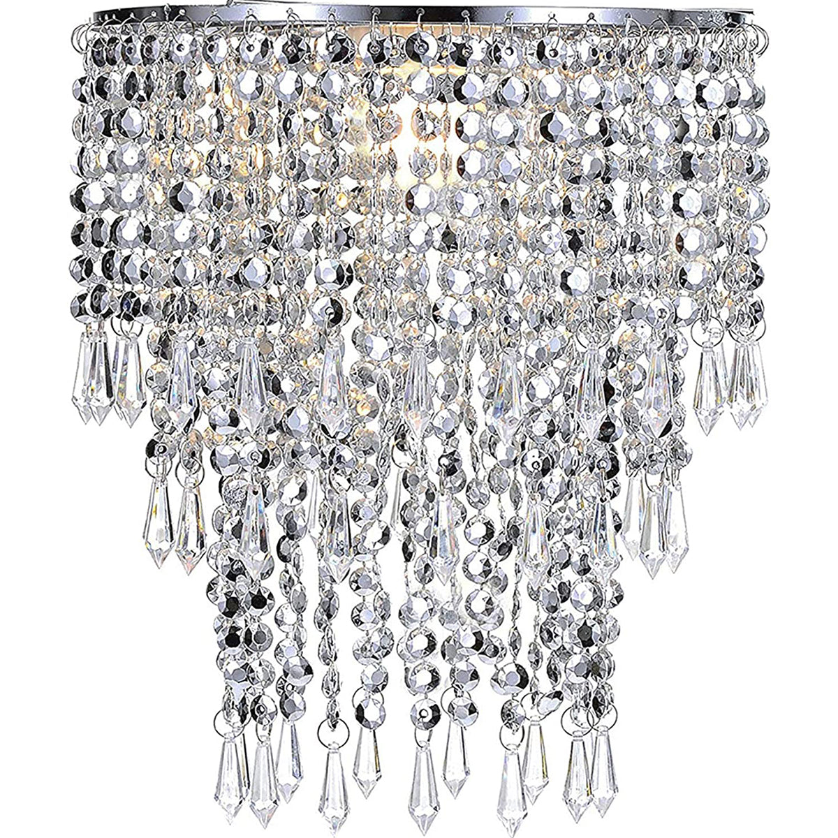 LIZA - CGC Three Tier Large Chandelier Crystal & Chrome Ceiling Light Shade