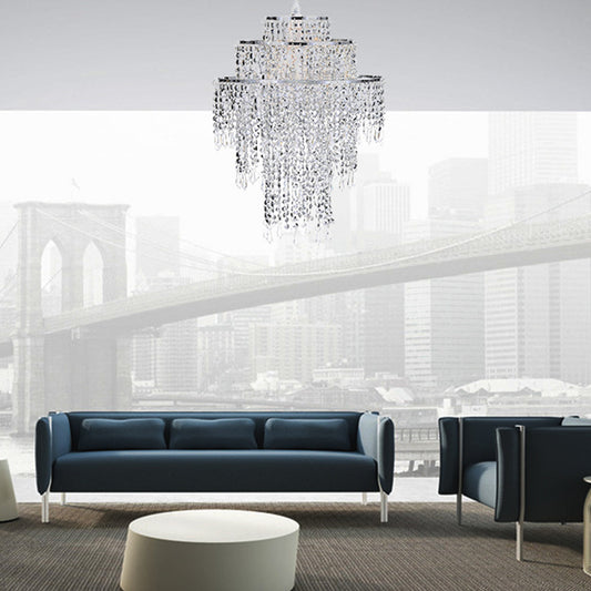 LIZA - CGC Three Tier Extra Large Chandelier Crystal & Chrome Ceiling Light Shade