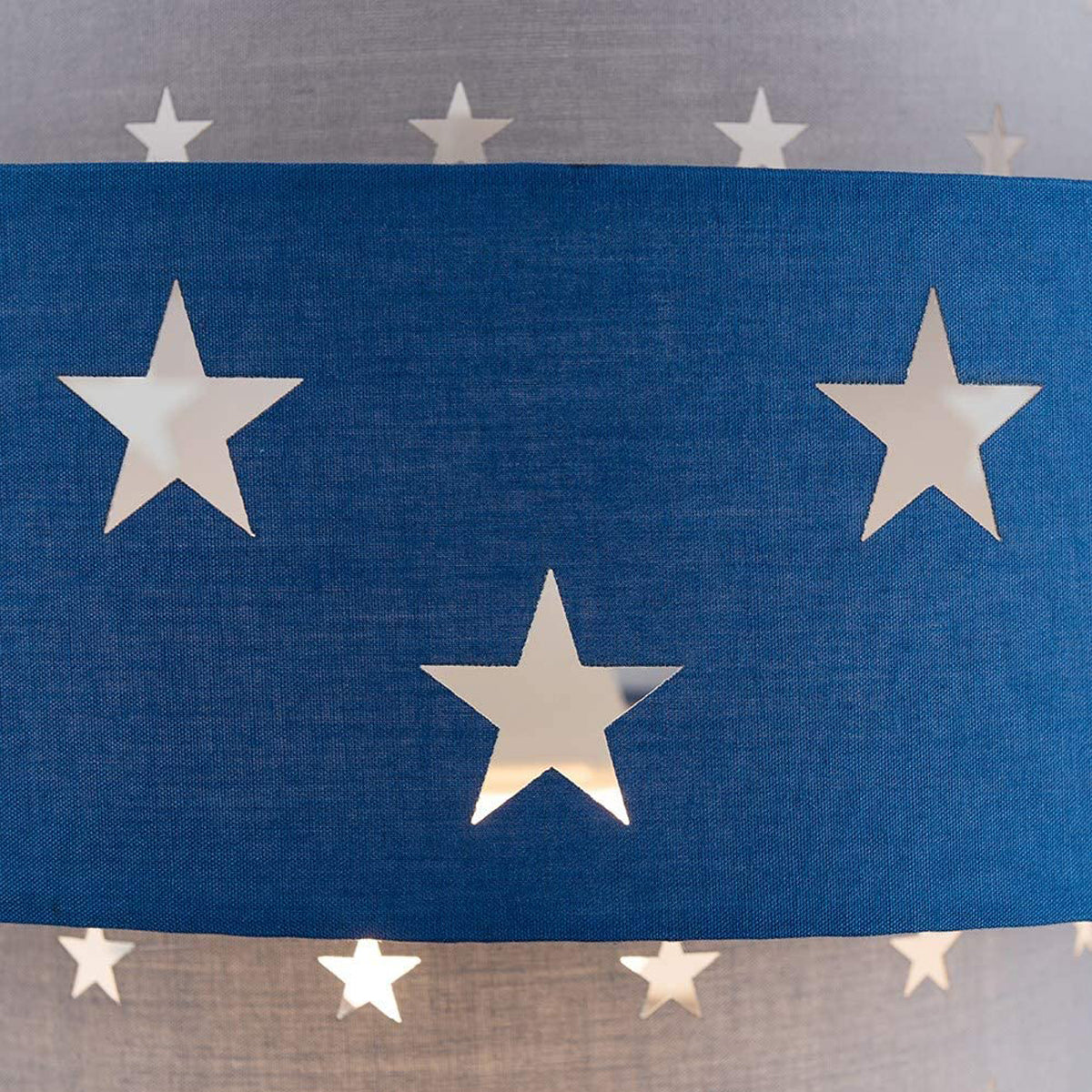 STARLIGHT - CGC Grey & Navy Blue Star Two Tier Easy Fit Lamp Shade