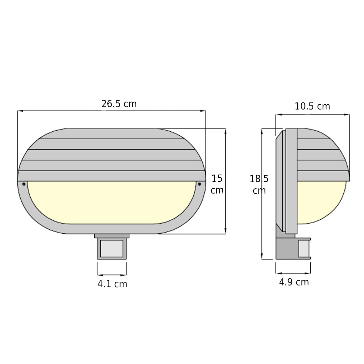 VESPA- CGC White Oval Eyelid Bulkhead Wall Light With Motion Sensor