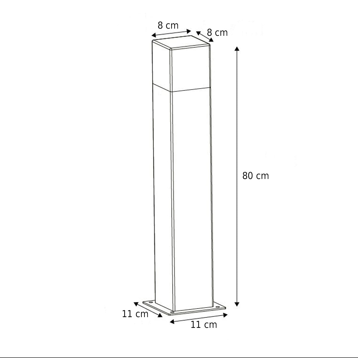 AMARA - CGC Dark Grey & White Square Outdoor Large Post Light