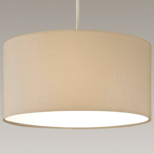 The Lucia is a modern cylinder drum shaped lamp shade in a luxury cotton finish and opal diffuser. This fantastic shade can double up as either a ceiling pendant light shade or table lampshade. Easily fits to your standard ceiling light socket - no wiring required.