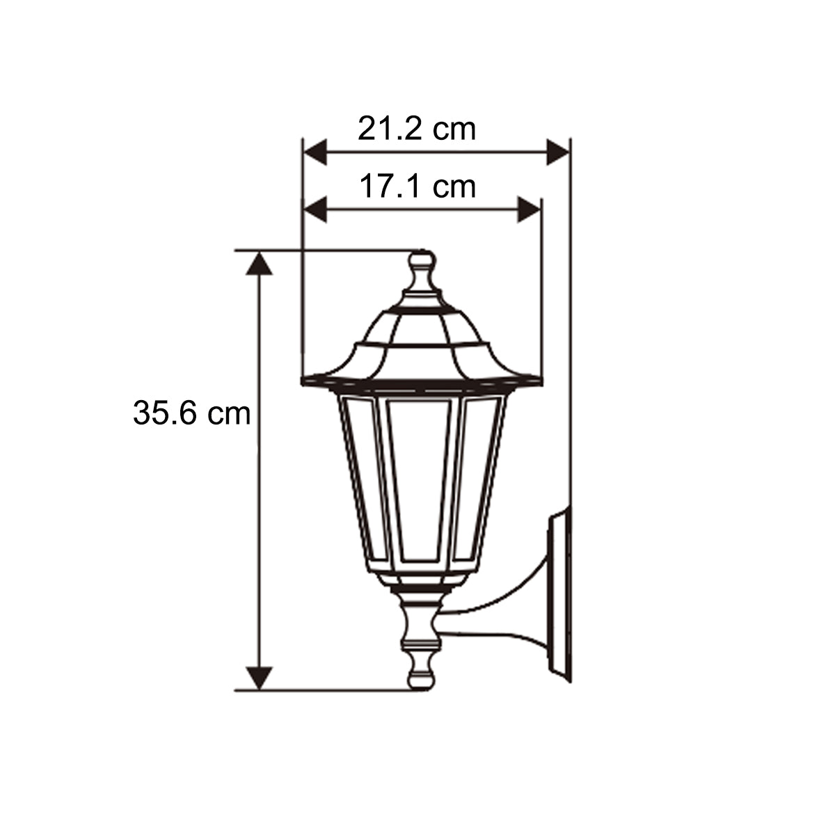 YASMIN - CGC Black Outdoor Traditional Lantern Style Wall Light