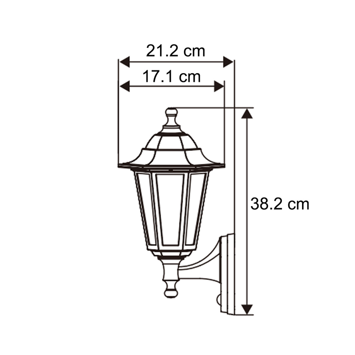 YASMIN - CGC Black Outdoor Traditional Lantern Style Wall Light With Motion Sensor