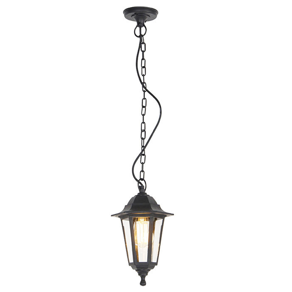 YASMIN - CGC Black Outdoor Traditional Lantern Style Hanging Light