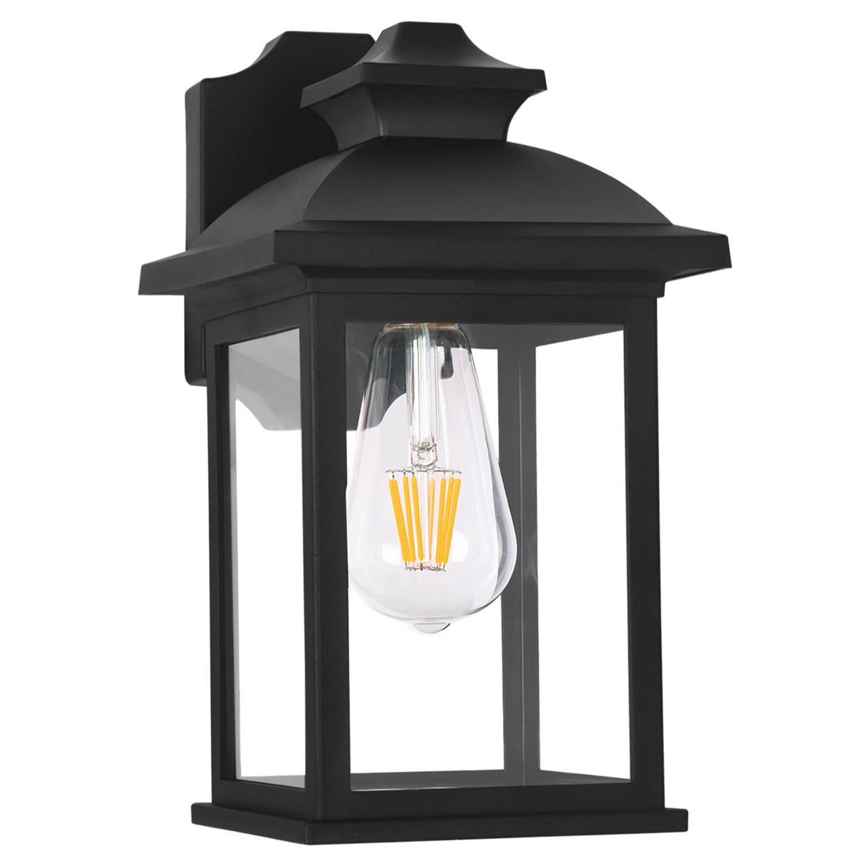 Lillian - CGC Black Rectangle Mounted Outdoor Wall Lantern Light