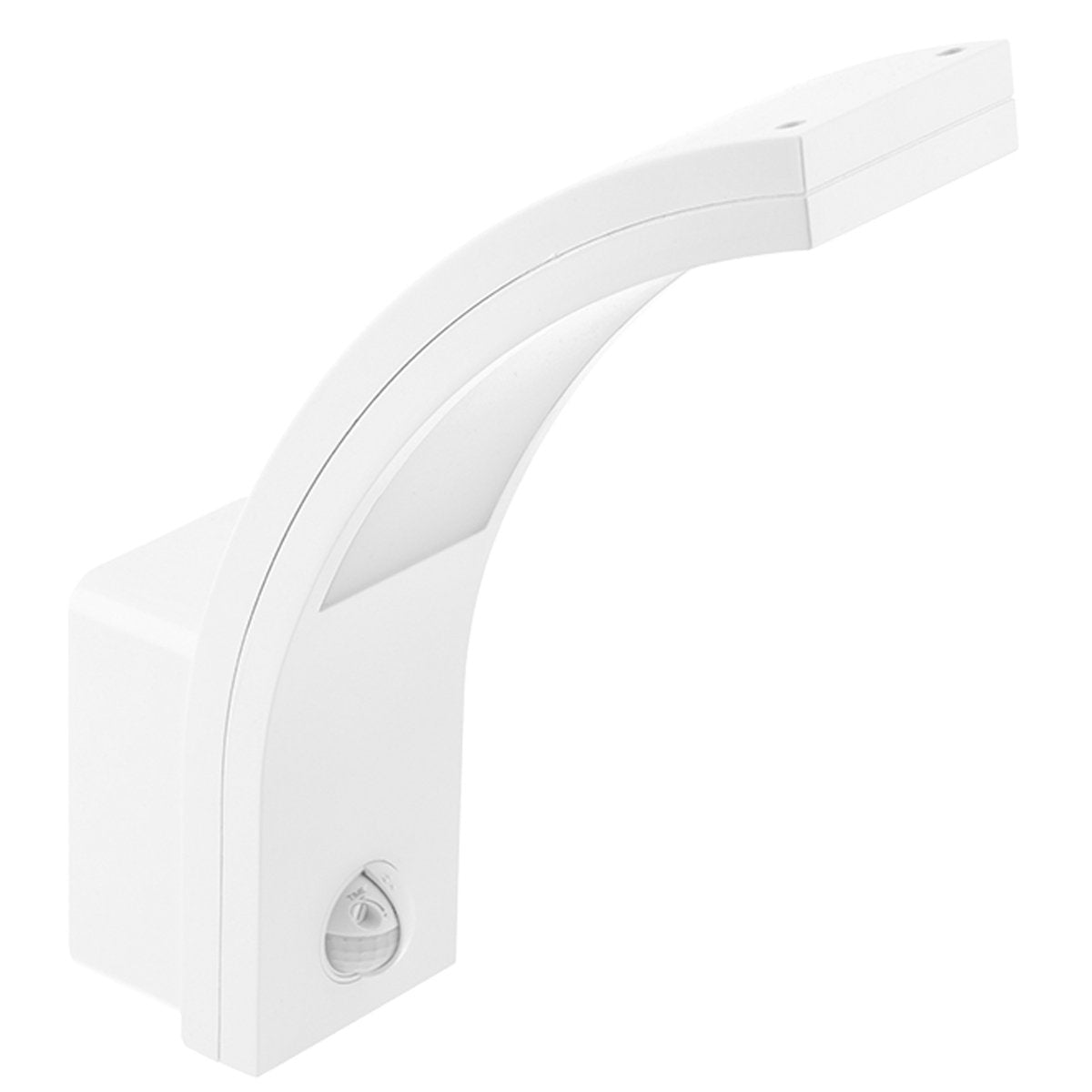 PARIS - CGC White LED Curved Outdoor Wall Light With Motion Sensor