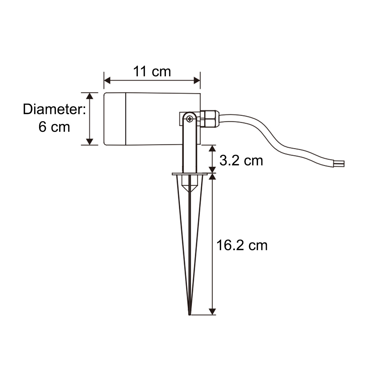 BELINDA - CGC Black Outdoor Spot Light - Spike Or Surface Mount