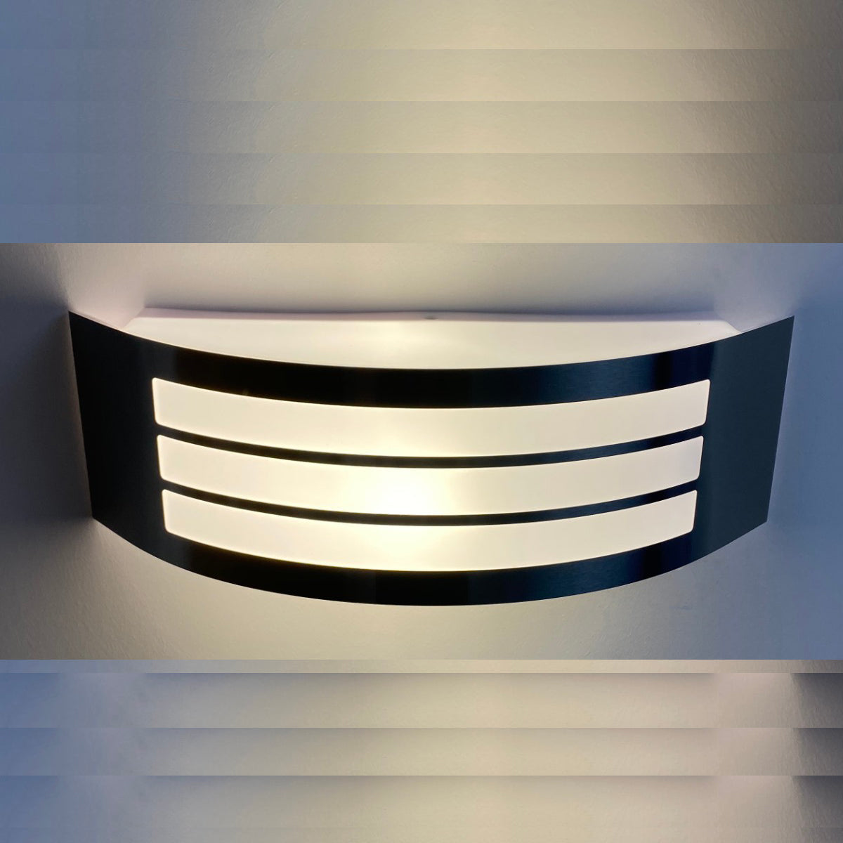 STRIKER - Black Curved Arc Outdoor Wall Light