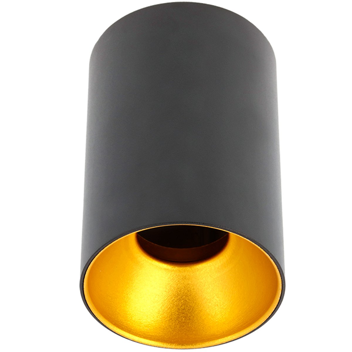 SANDRA - CGC Black Cylinder Ceiling Spotlight With Gold Inner Reflector