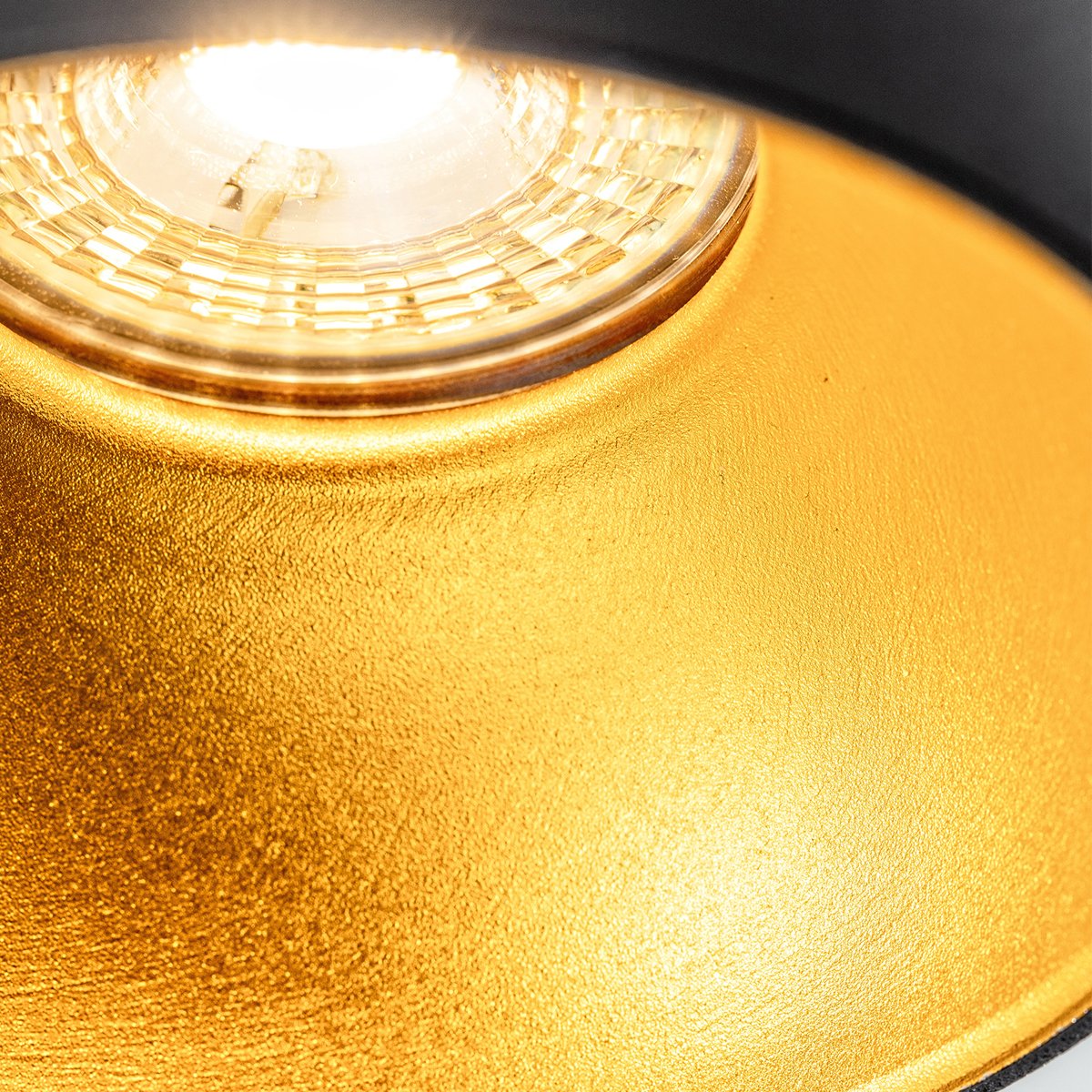 SANDRA - CGC Black Cylinder Ceiling Spotlight With Gold Inner Reflector