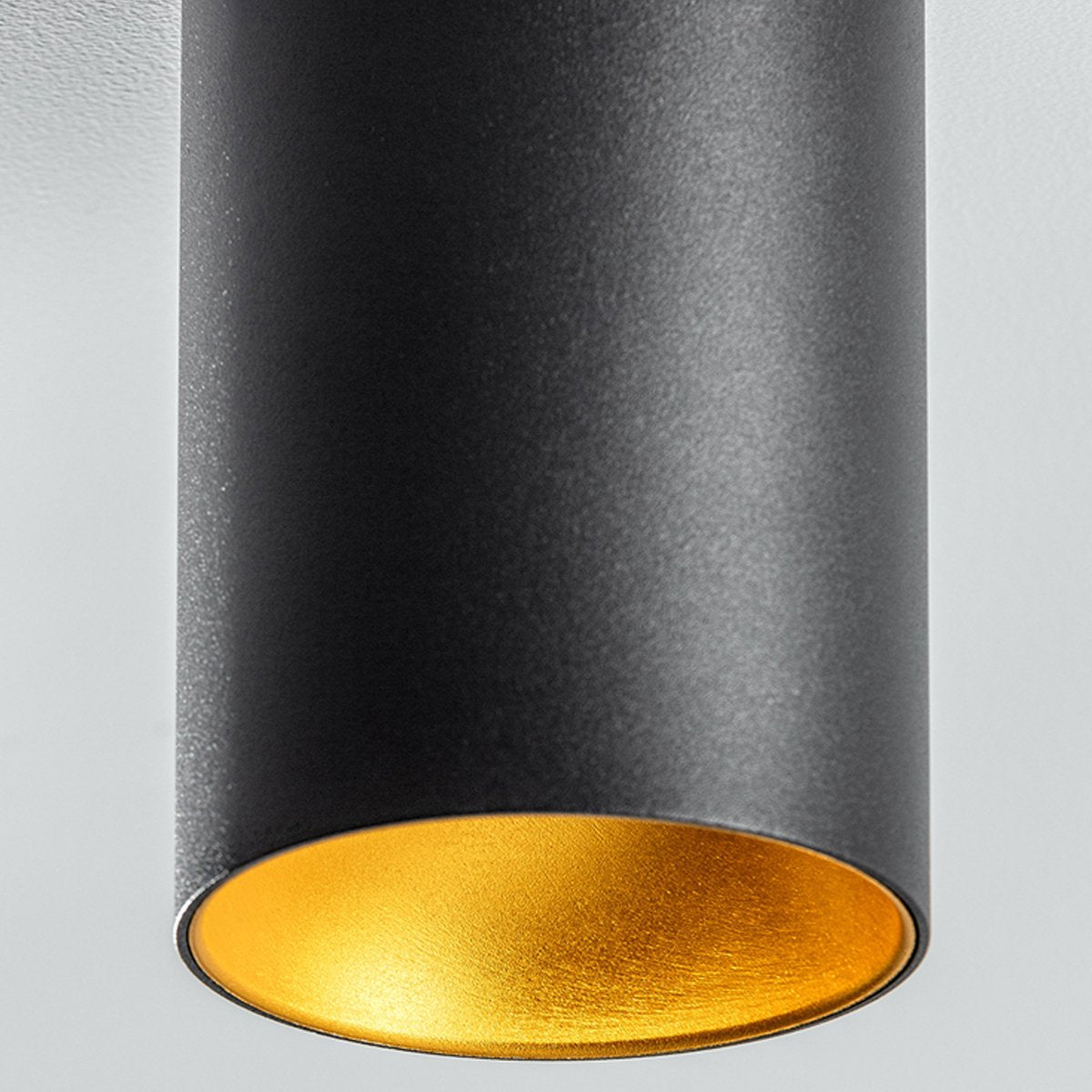 SANDRA - CGC Black Cylinder Ceiling Spotlight With Gold Inner Reflector