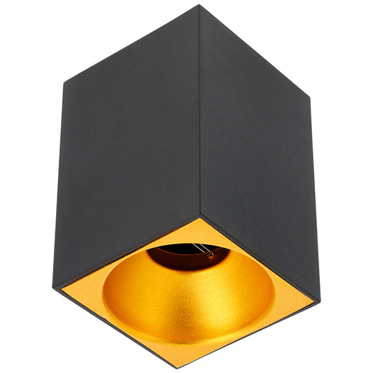 SANDRA - CGC Black Square Single Spotlight With Gold Reflector