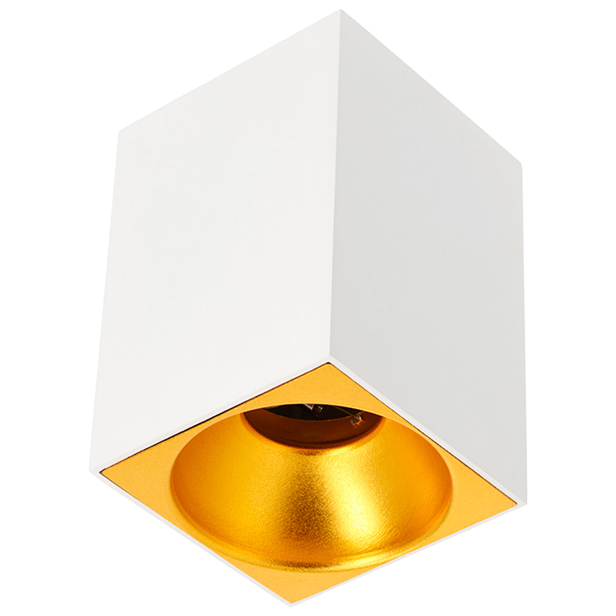 SANDRA - CGC White Square Single Spotlight With Gold Reflector