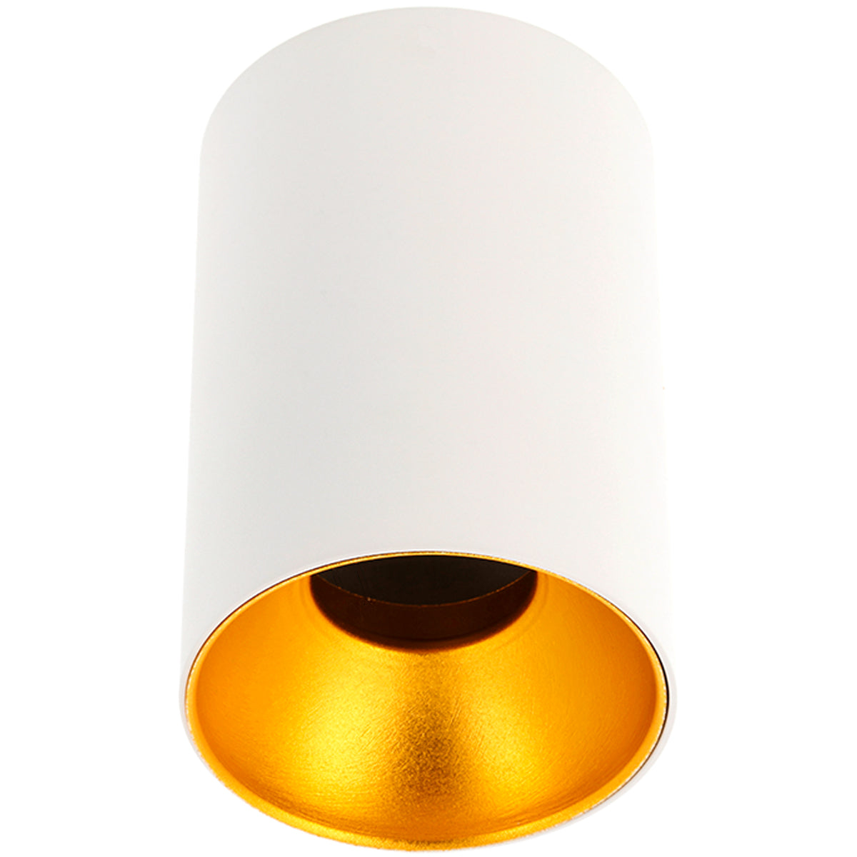 SANDRA - CGC White Cylinder Ceiling Spotlight With Gold Inner Reflector