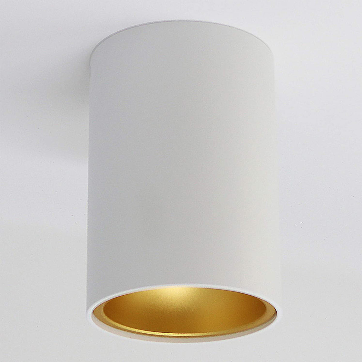 SANDRA - CGC White Cylinder Ceiling Spotlight With Gold Inner Reflector